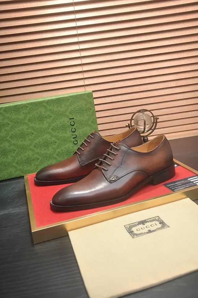 Gucci Horsebit 1955 Marrom Bege Couro Polido Sapatos Oxford Bico de Cap 4