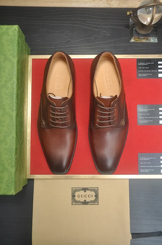 Gucci Horsebit 1955 Marrom Bege Couro Polido Sapatos Oxford Bico de Cap 5