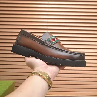 Gucci Horsebit 1955 Brown Black Leather Buckle Loafer