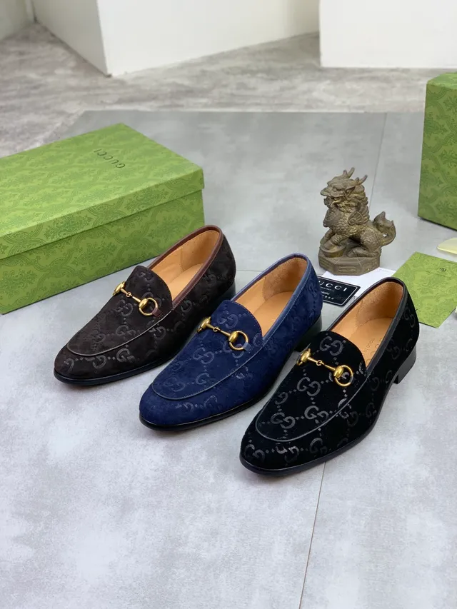 Gucci Horsebit 1955 Marron GG Monogram Daim Mocassins 2