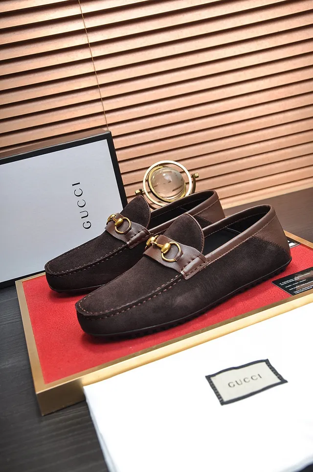 Gucci Horsebit 1955 Brown Suede Loafers 7