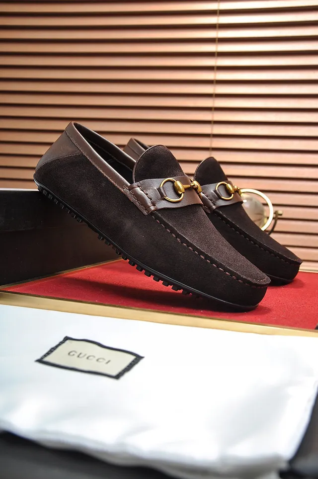 Gucci Horsebit 1955 Brown Suede Loafers 8