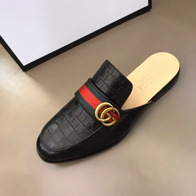 Gucci Horsebit 1955 Croc-Embossed Black Loafer 2