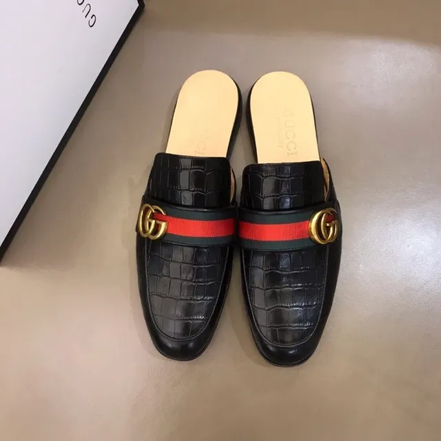 Gucci Horsebit 1955 Croc-Embossed Black Loafer 3