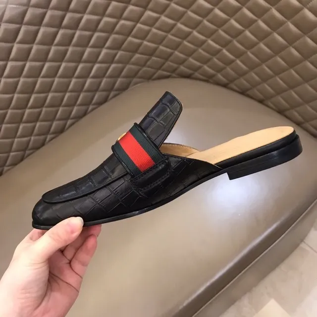 Gucci Horsebit 1955 Croc-Embossed Black Loafer 4