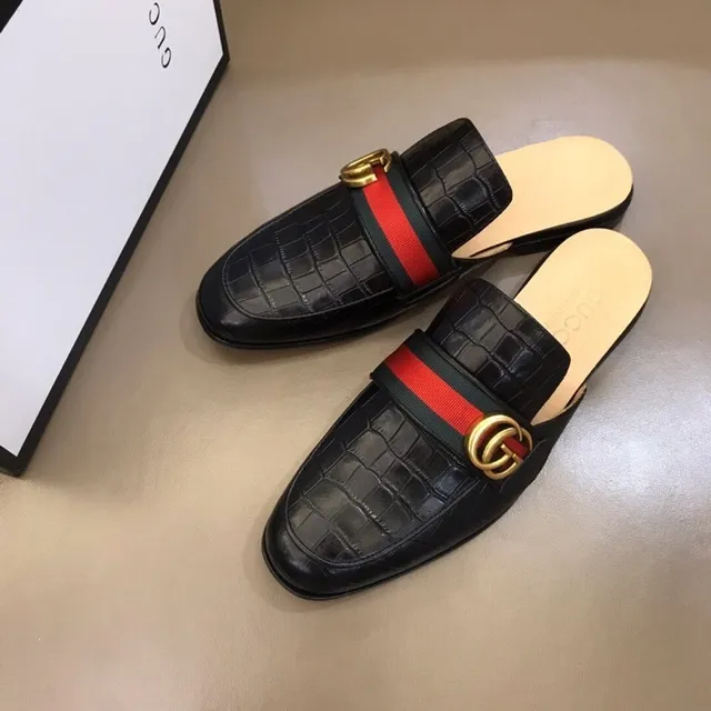 Gucci Horsebit 1955 Croc-Embossed Black Loafer 5