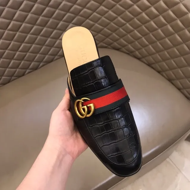 Gucci Horsebit 1955 Croc-Embossed Black Loafer 6