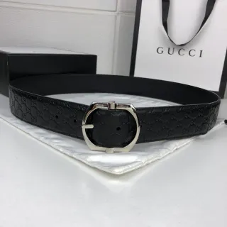 Gucci Horsebit 1955 উৎকীর্ণ GG কালো চামড়ার বেল্ট
