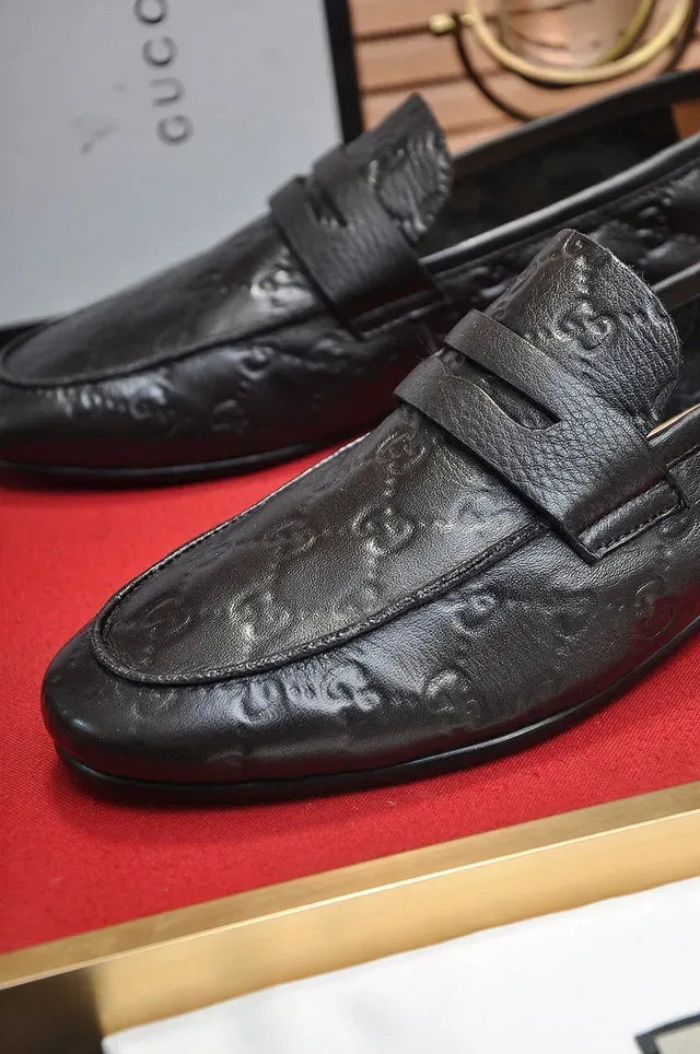 Gucci Horsebit 1955 Embossed GG Black Leather Loafers 3