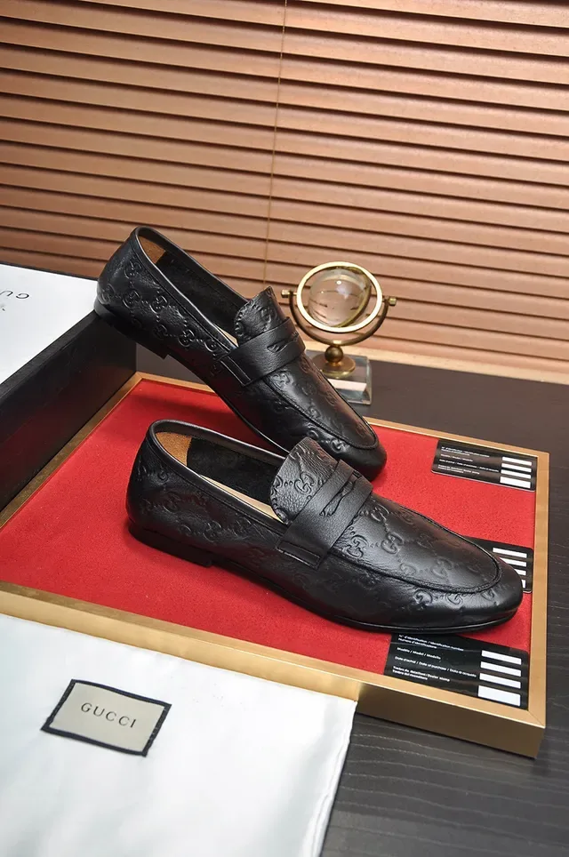 Gucci Horsebit 1955 Embossed GG Black Leather Loafers 5