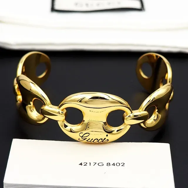 Gucci Horsebit 1955 Gold-Tone Oval Link Cuff Bracelet 2