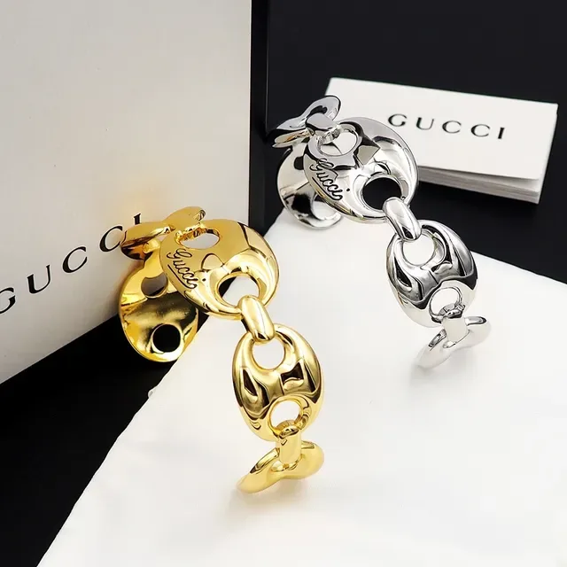 Gucci Horsebit 1955 Gold-Tone Oval Link Cuff Bracelet 6