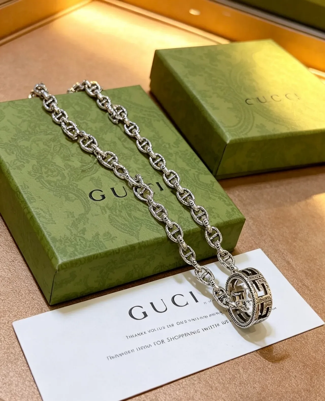 Gucci Horsebit 1955 Interlocking G-Link Silver-Tone Necklace 7