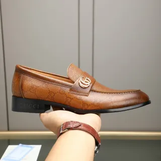 Gucci Horsebit 1955 Monogram Leather Brown Loafers