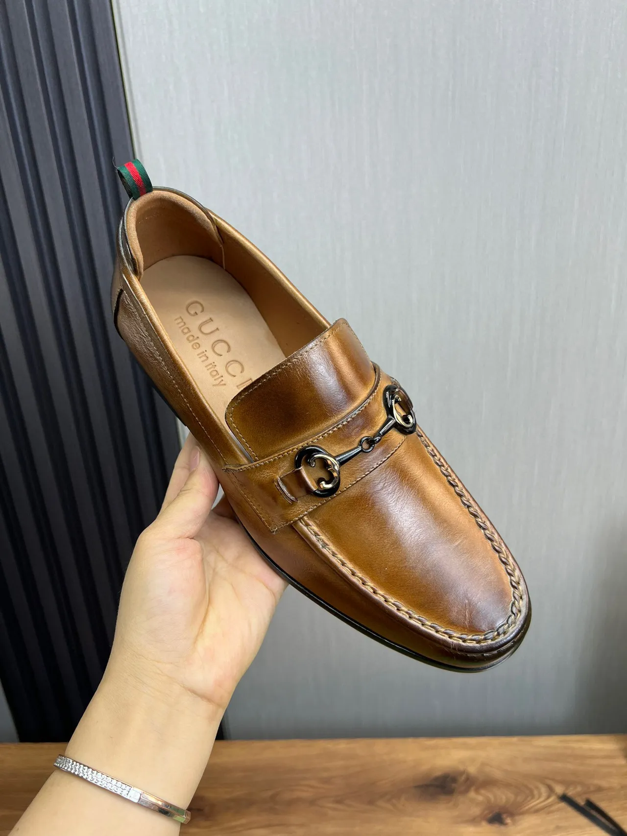 Gucci Horsebit 1955 Tan Leather Loafer 7
