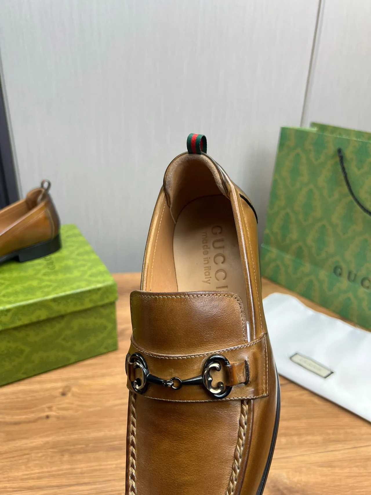Gucci Horsebit 1955 Tan Leather Loafer 8