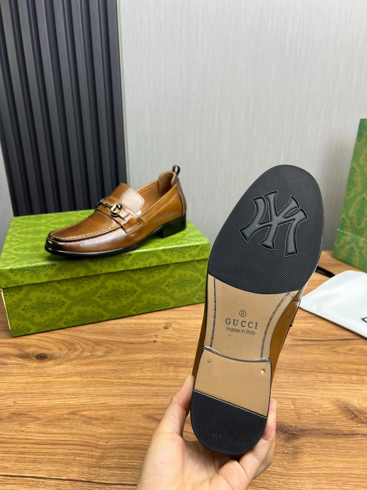 Gucci Horsebit 1955 Tan Leather Loafer 9