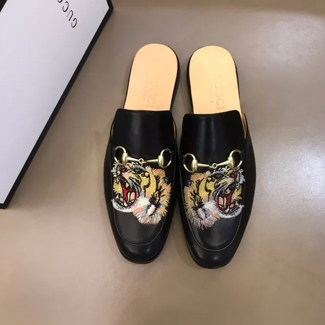 Gucci Horsebit 1955 Broderie tigre Cuir noir Mocassins 4