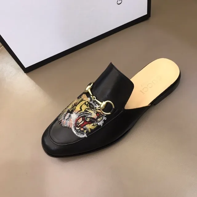 Gucci Horsebit 1955 Broderie tigre Cuir noir Mocassins 5