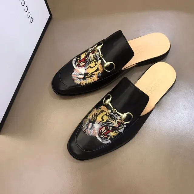 Gucci Horsebit 1955 Broderie tigre Cuir noir Mocassins 6