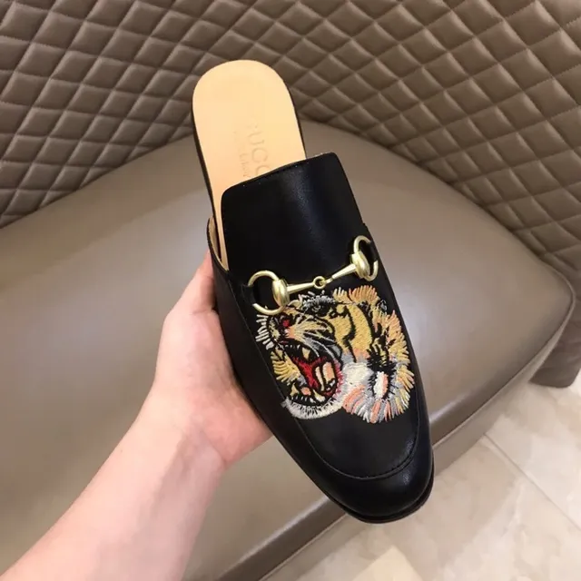 Gucci Horsebit 1955 Broderie tigre Cuir noir Mocassins 7