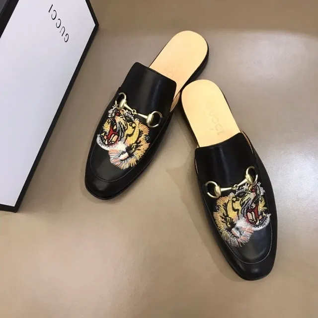 Gucci Horsebit 1955 Broderie tigre Cuir noir Mocassins 8