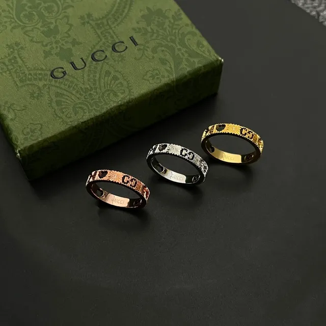 Gucci Icon Series 18K White Gold Heart Ring 7