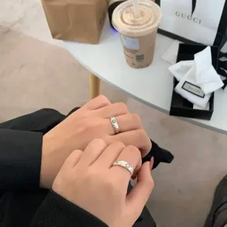 Gucci Interlocking G Motif Silver-Toned Rings