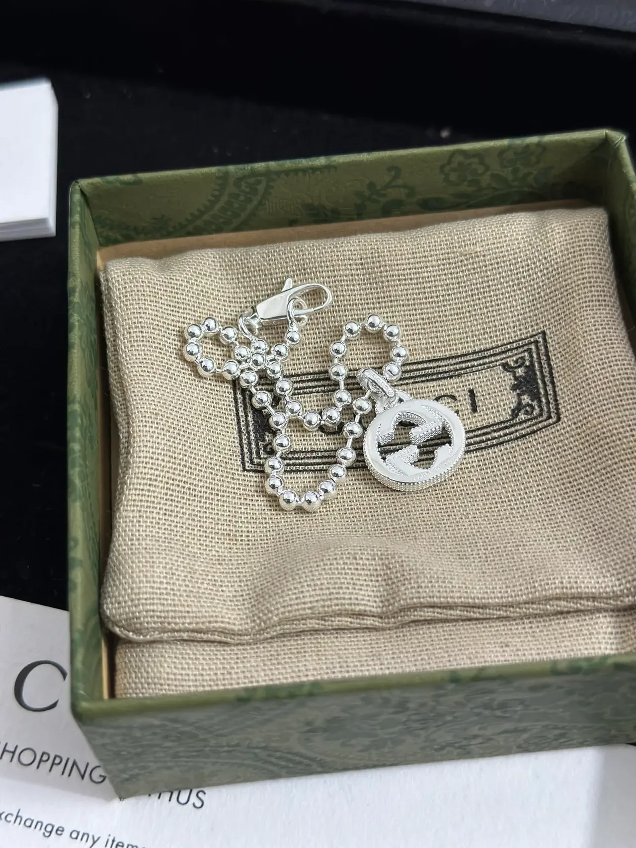 Gucci Interlocking G Pendant Ball Chain Necklace 7