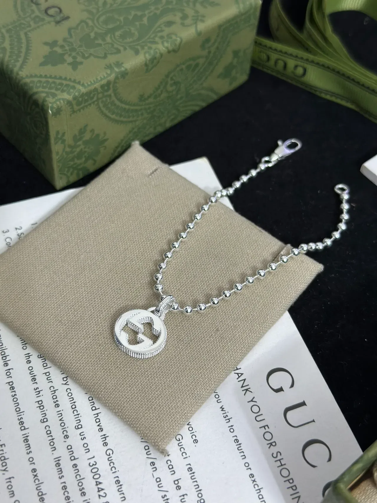 Gucci Interlocking G Pendant Ball Chain Necklace 9