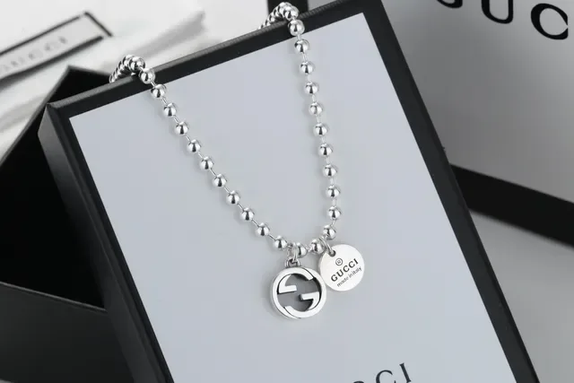 Gucci Interlocking G Silver Ball Chain Necklace 5