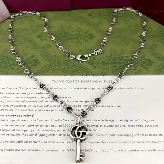 Gucci Key Interlocking G Silver-Toned Necklace 5