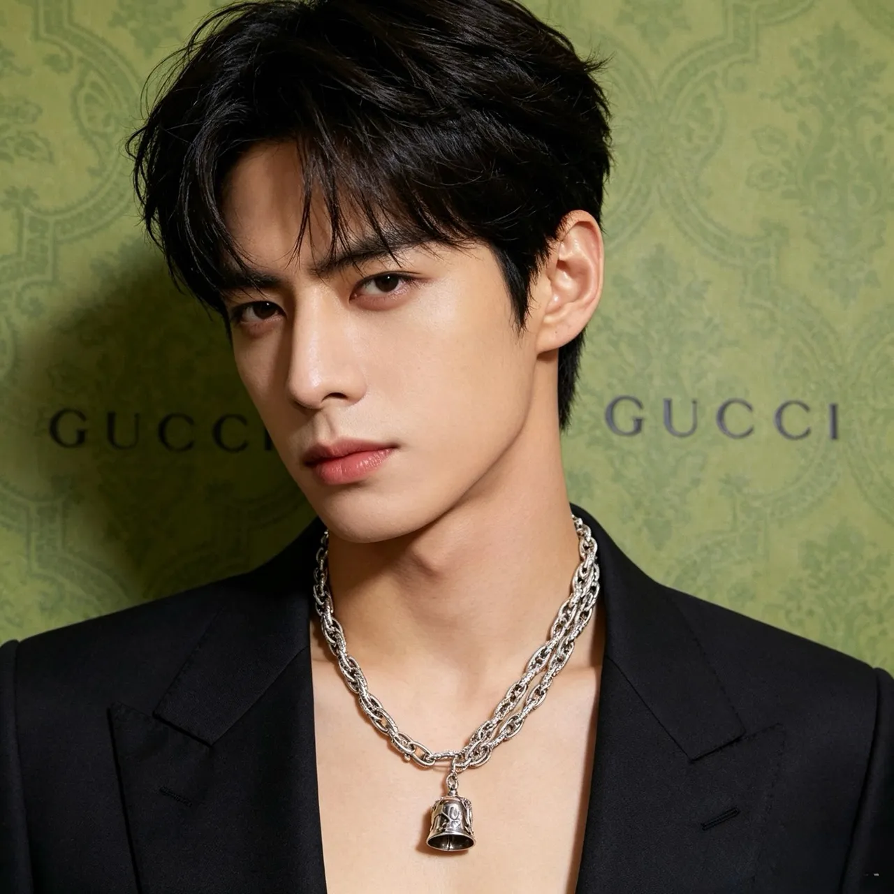 Gucci Pendentif Clochette de Lion Collier Chaîne Curb-Link Lourde 5