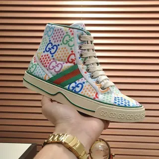 Gucci حذاء سنيكرز بيج متعدد الألوان عالي كانفاس لايف ستايل
