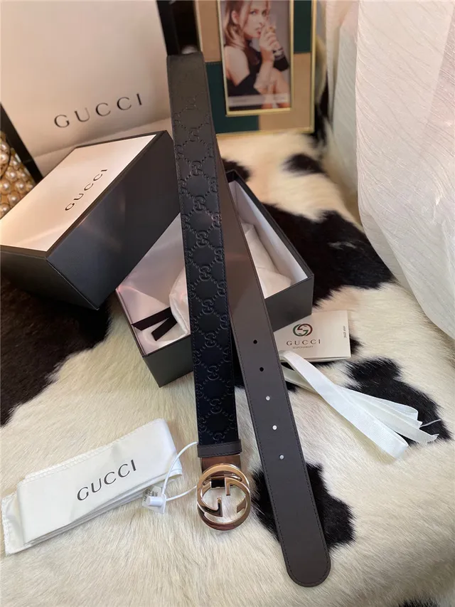 Gucci Ophidia Embossed GG Monogram Leather Belt 6