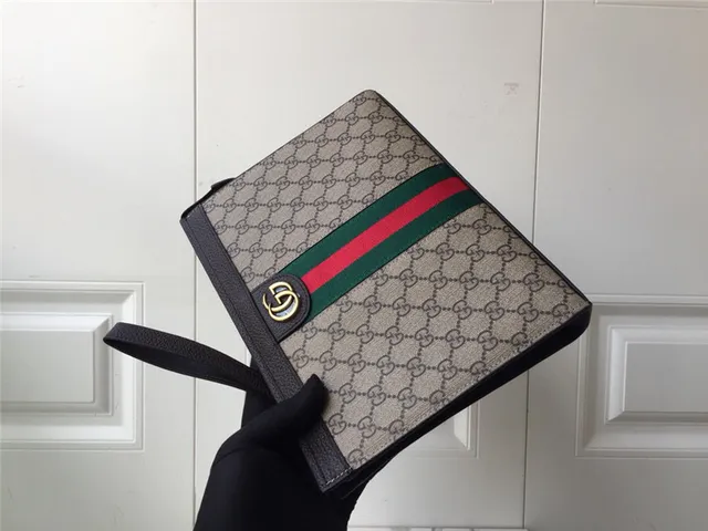 Gucci Ophidia GG Monogram Web Stripe Envelope Clutch 2