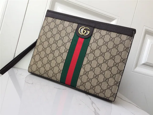 Gucci Ophidia GG Monogram Web Stripe Envelope Clutch 9