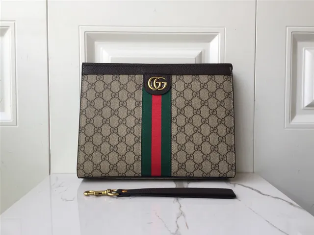 Gucci Ophidia GG Monogram Web Stripe Envelope Clutch 10