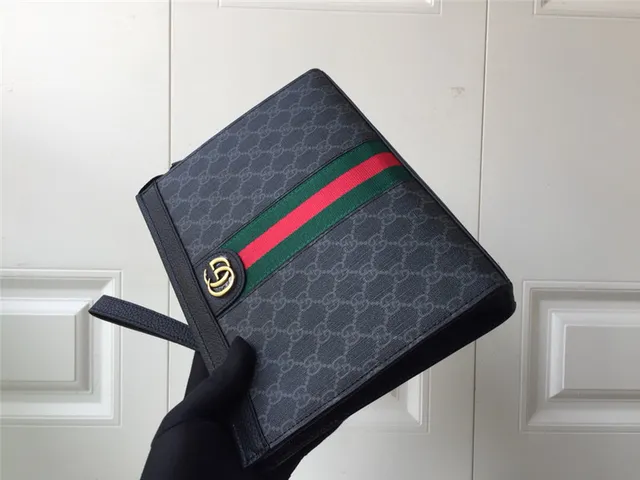 Gucci Ophidia GG Monogram Web Stripe Envelope Clutch 11