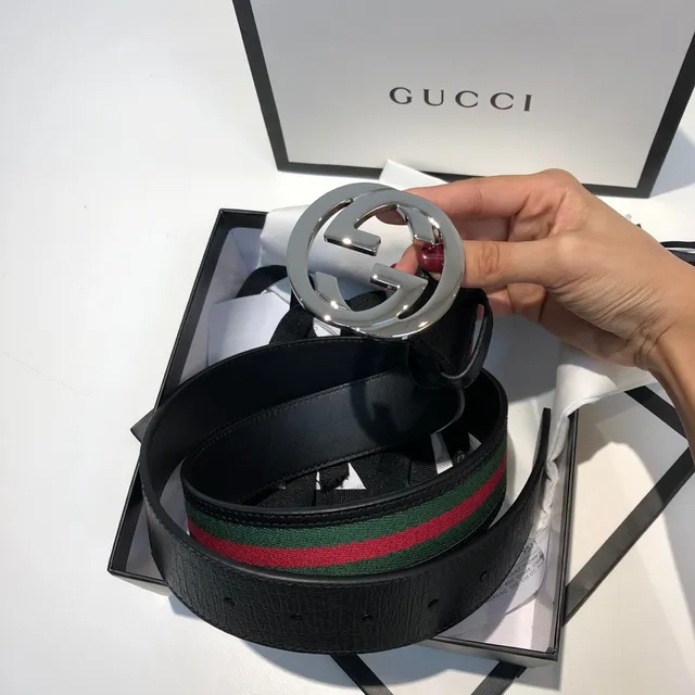 Gucci Ophidia Web Stripe Interlocking G Leather Belt 5