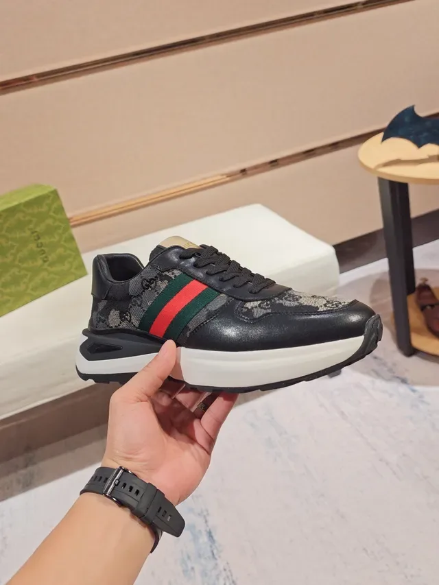 Gucci Rhyton Tênis Lifestyle Pretos GG Print Red Green Web 5