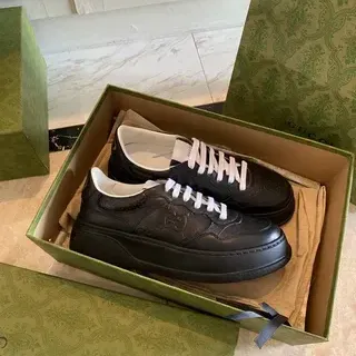 Gucci Rhyton Black Perforated Leather Lifestyle Sneakers