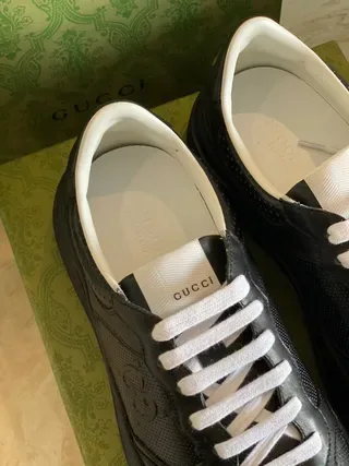 Gucci Rhyton Black Perforated Leather Lifestyle Sneakers 2