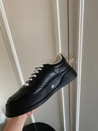 Gucci Rhyton Black Perforated Leather Lifestyle Sneakers 3
