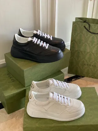 Gucci Rhyton Black Perforated Leather Lifestyle Sneakers 4