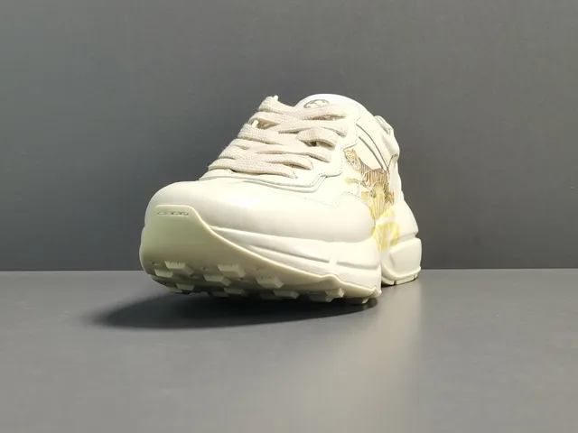 Gucci Rhyton Tiger White Leather Chunky Sneakers 14