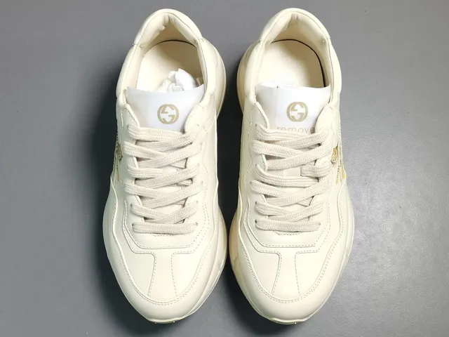 Gucci Rhyton Tiger White Leather Chunky Sneakers 15