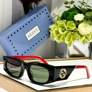 Gucci Screener Black and Red Acetate Sunglasses