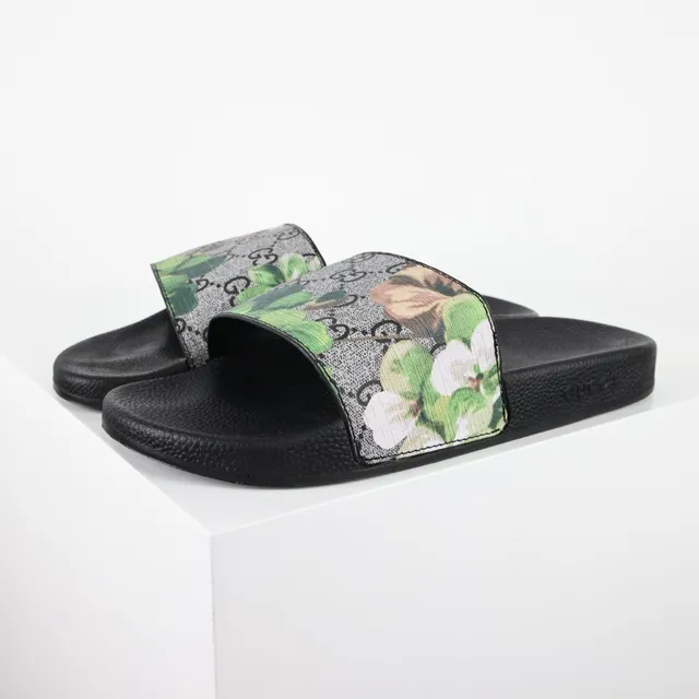 Gucci Screener Floral Print Black Slippers 2