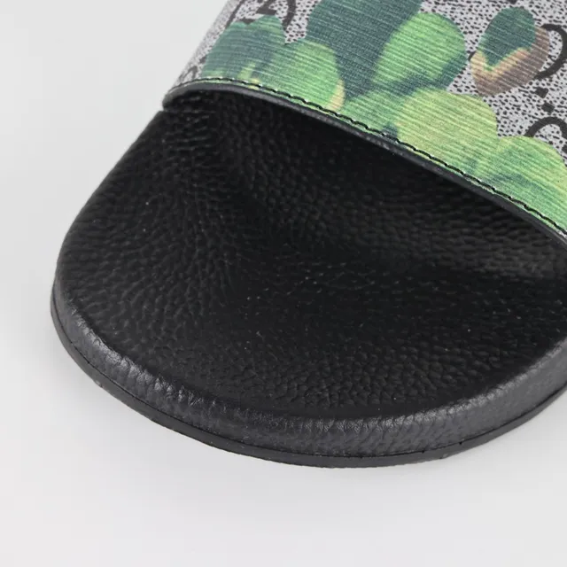 Gucci Screener Floral Print Black Slippers 6